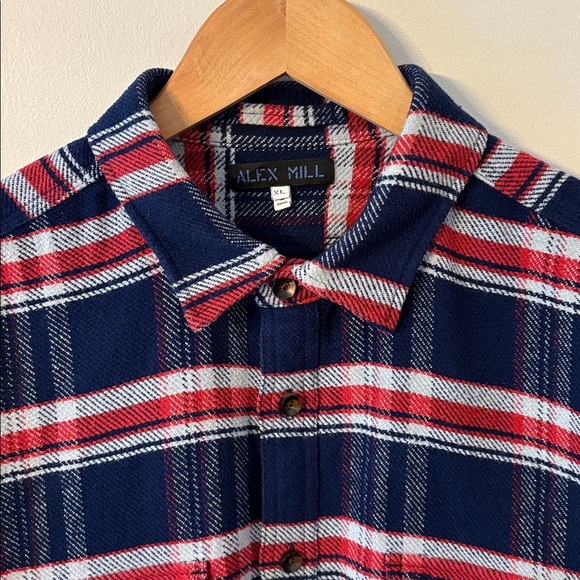 Alex Mill Other - Alex Mill Plaid Flannel Button Down Shirt Blue White Red Size XL